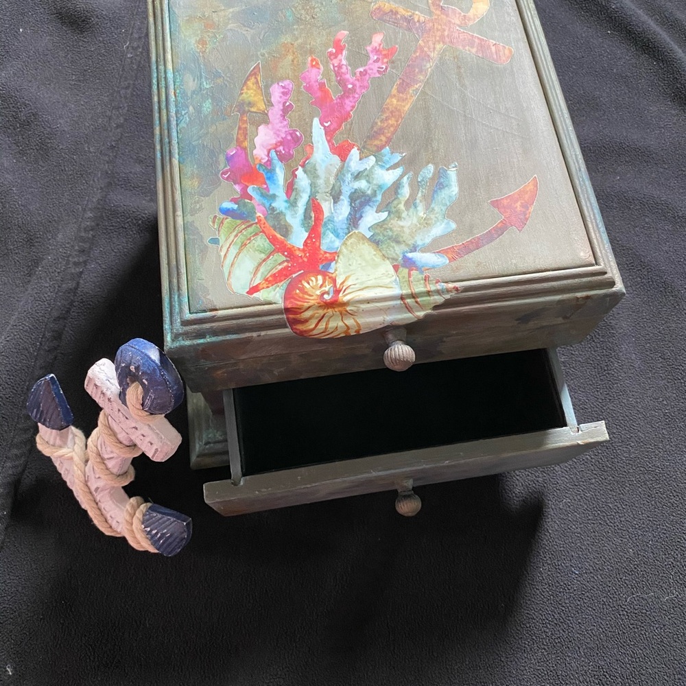 Nautical Themed Decorative Box with Anchor Design